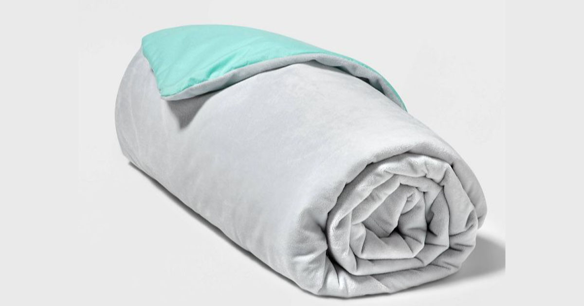 Target Pillowfort Waterproof 6lb Weighted Blanket with Removable Cover Only 20 The Freebie