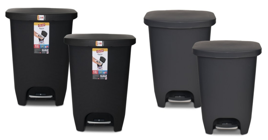 Walmart Glad Plastic Step Kitchen Garbage Can, 13 gal, 2 Pack Only
