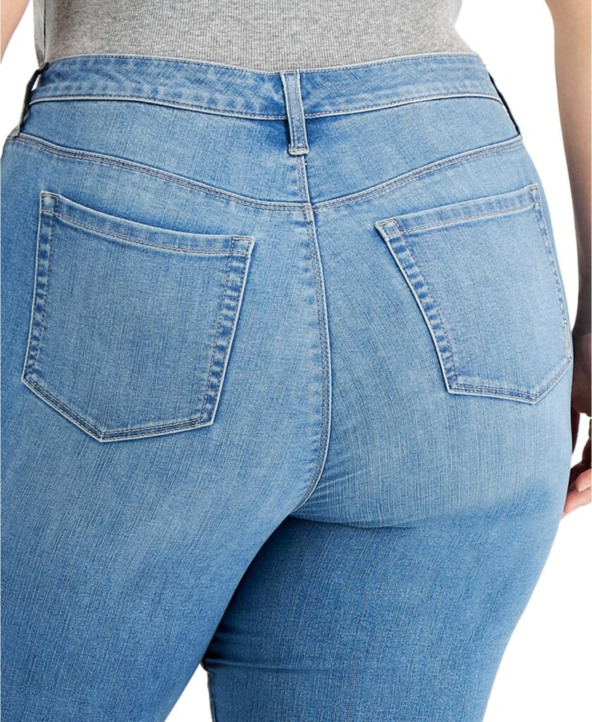 back of woman wearing macys womens jeans