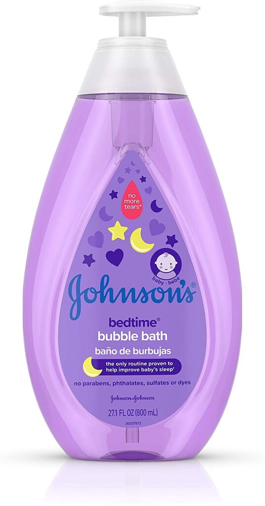 bottle of johnsons bedtime baby bubble bath