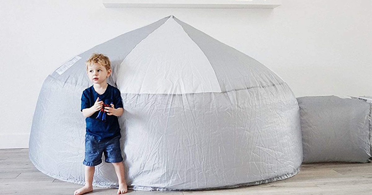 Gray And White Living Room Fort