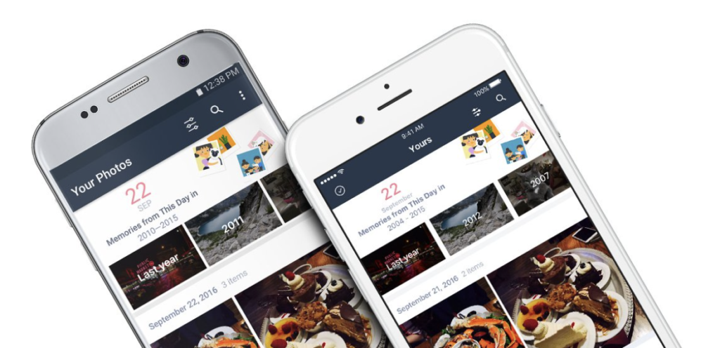 two phones with photos saved on them