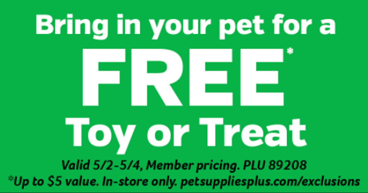 Free Pet Toy or Treat at Pet Supplies Plus The Freebie Guy®