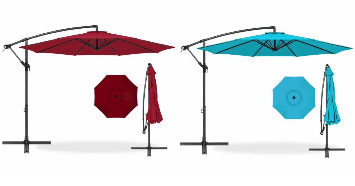 Best Choice Products 10' Offset Hanging Patio Umbrella As Low As 49