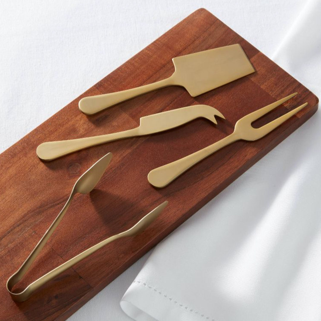 pc Stainless Steel Cheese Serving Set Gold Threshold
