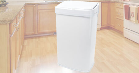 NINESTARS G Stainless Steel Motion Sensor Trash Can with Liners
