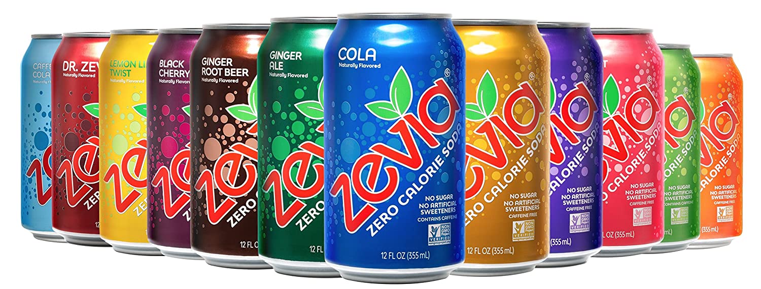 Amazon Zevia Zero Calorie Soda Rainbow Variety Pack Pack Of 24 