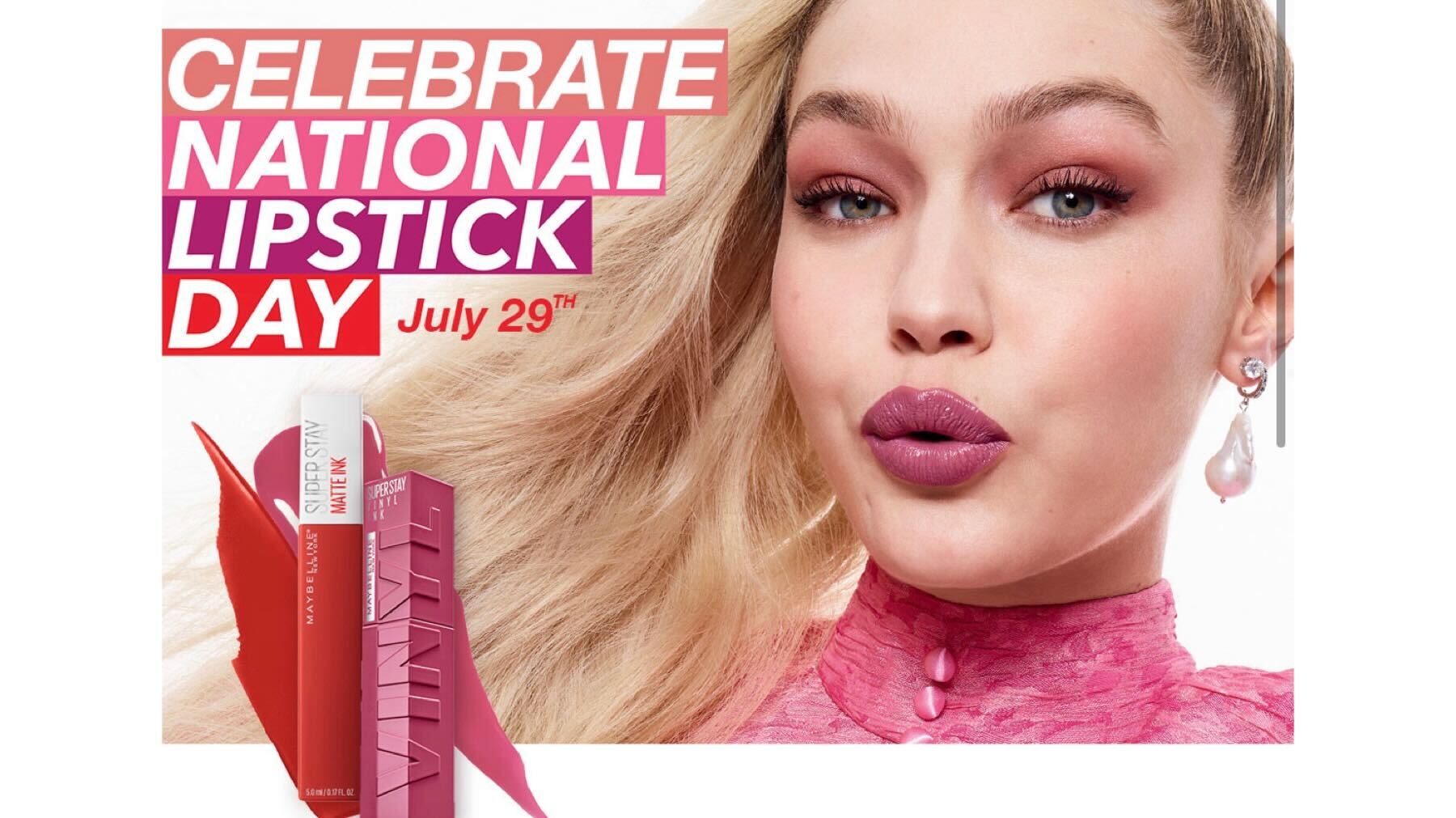 Celebrate National Lipstick Day July 29th With Maybelline 40,000