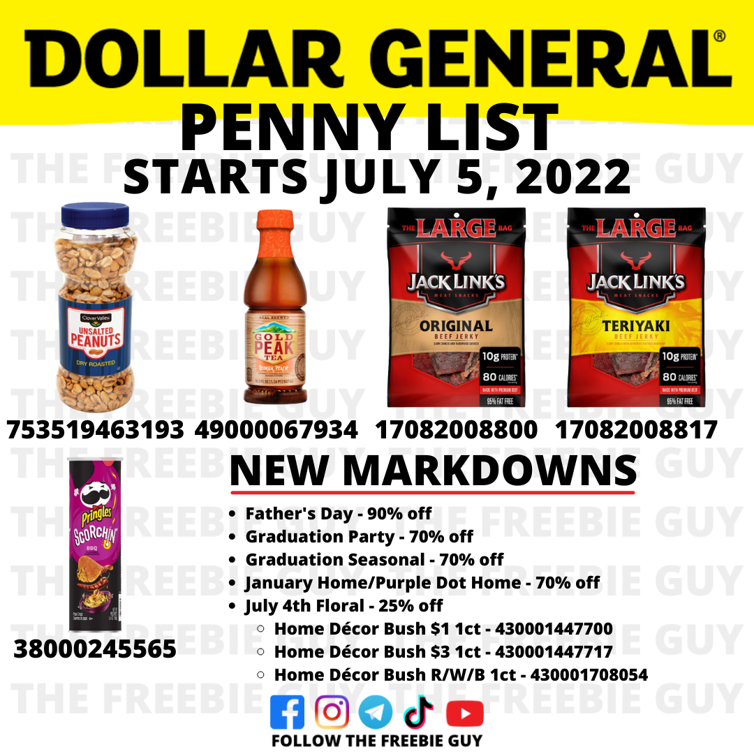 Dollar General Penny List For July 5, 2022 The Freebie Guy®