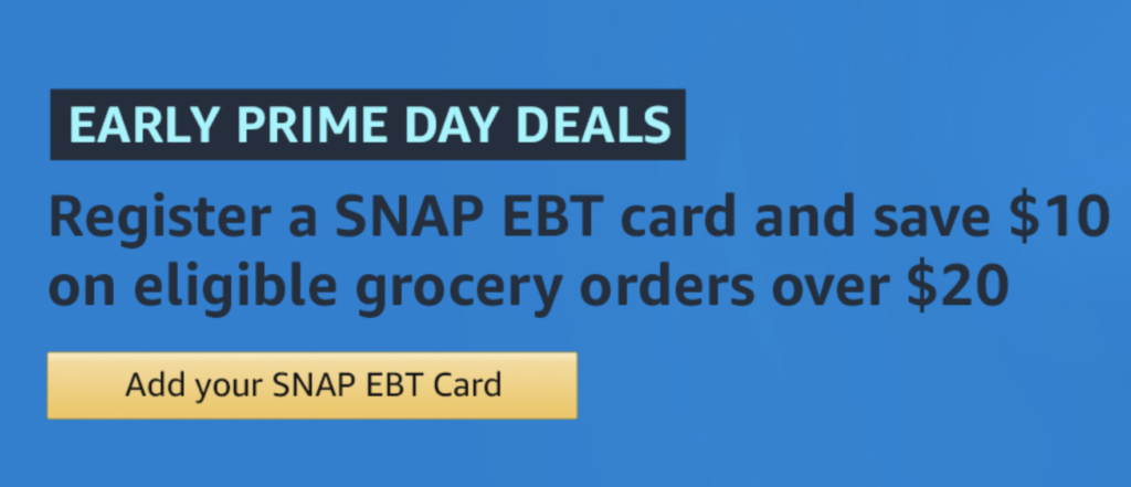 Amazon EBT Card Holders Get 10 Off Of 20 On Food Snacks Drinks 