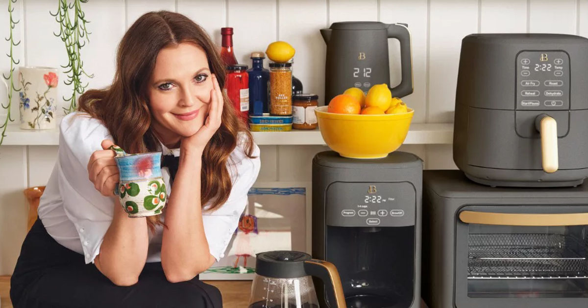 Beautiful 6 Quart Touchscreen Air Fryer by Drew Barrymore as low as $58.65  (Reg $89) at Walmart!