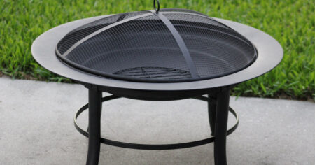 Mainstays Fire Pit with PVC Cover and Spark Guard