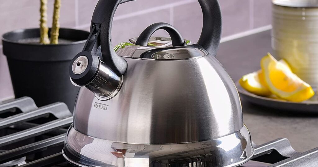 Amazon Mr. Coffee Flintshire Stainless Steel Whistling Tea Kettle 9.