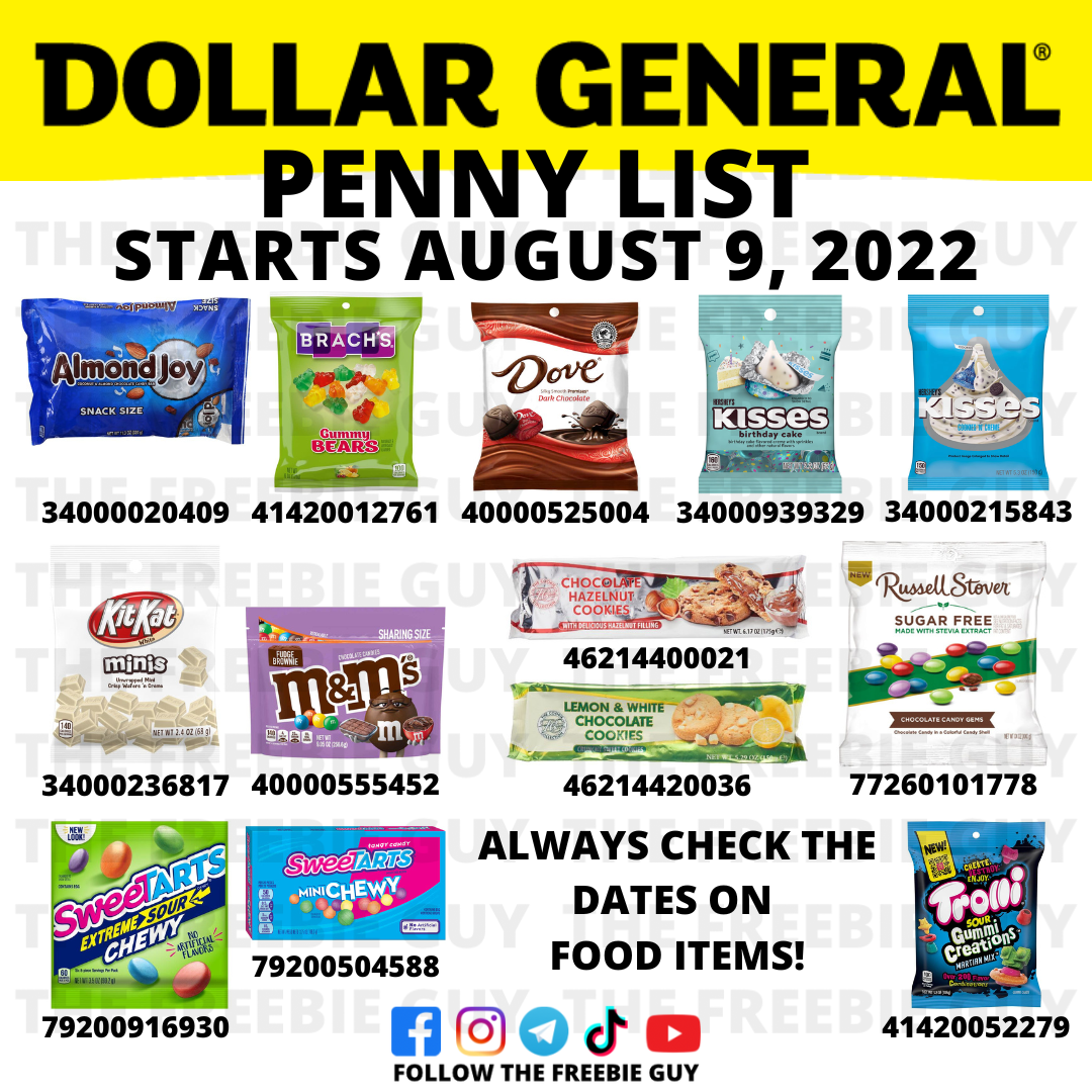 Dollar General Penny List For August 9, 2022 The Freebie Guy®