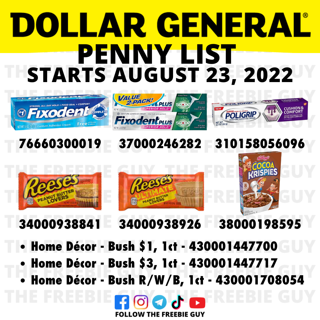 Dollar General Penny List For August 23 22 The Freebie Guy