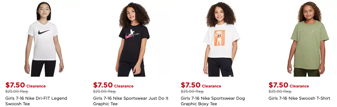 kohls nike clearance