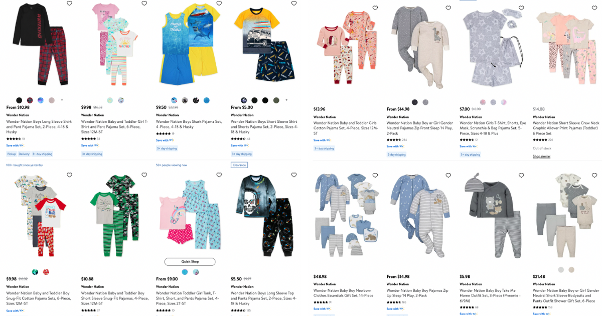 Walmart - Wonder Nation Baby And Toddler Pajama Sets From $5 - The ...