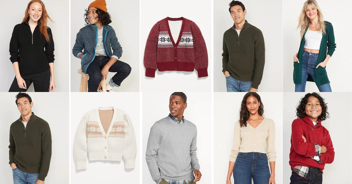 Today Only! 12 Kids Sweaters and 15 Adult Sweaters at Old Navy The