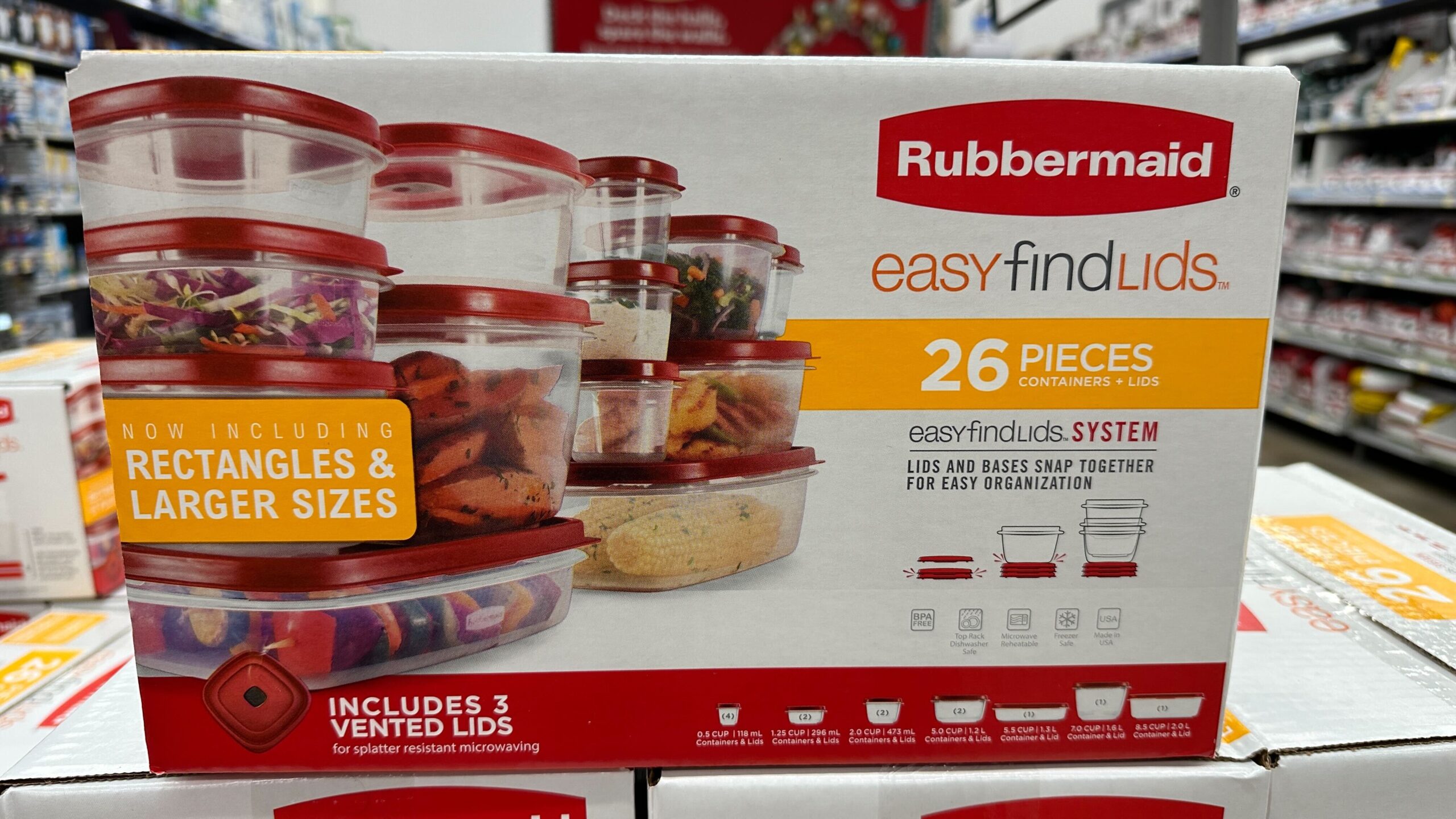 Walmart Rubbermaid EasyFindLids 26 Piece Plastic Food Storage