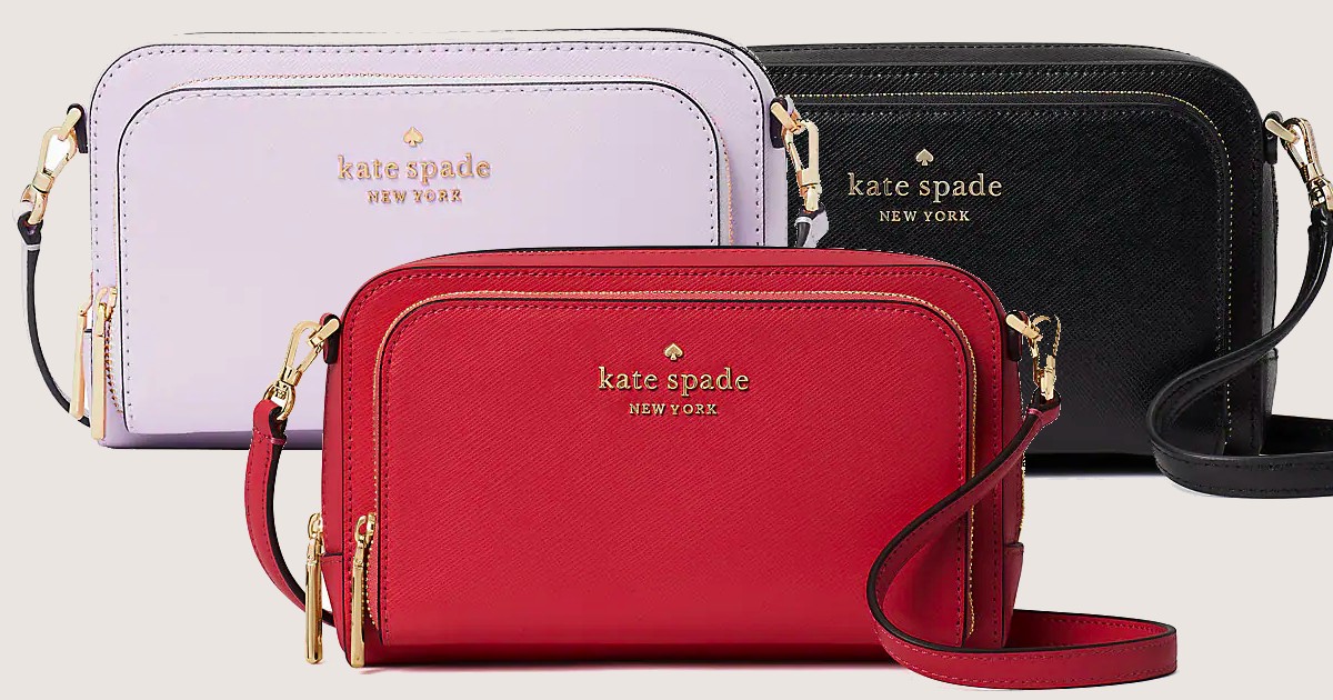 NEW Kate Spade Digital Red Staci Nouveau Bloom Double Zip Small