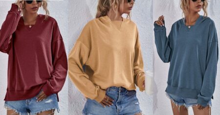 LS Womens Hooded Drop Shoulder Sweatshirts