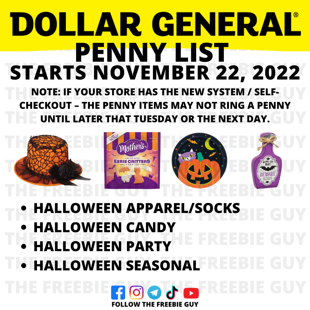 Dollar General Penny List for November 22, 2022 The Freebie Guy®