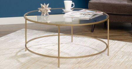 Sauder International Lux Glass Round Coffee Table