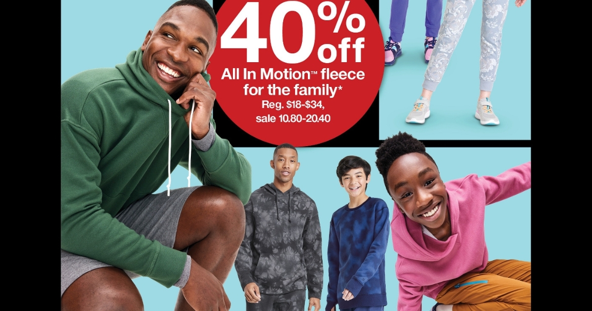 Target - 40% Off All In Motion Fleece Clothing for the Family - The ...