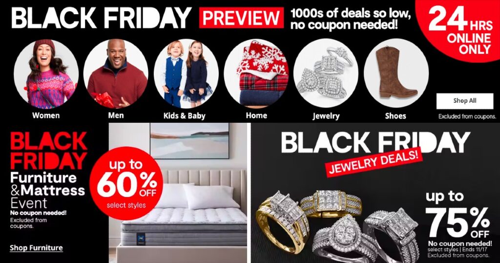 JCPenney Black Friday 24Hour Preview Sale The Freebie Guy