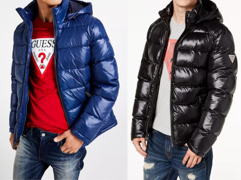 Guess Men's Hooded Puffer Coat - Black