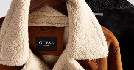Guess Mens Shearling Coat