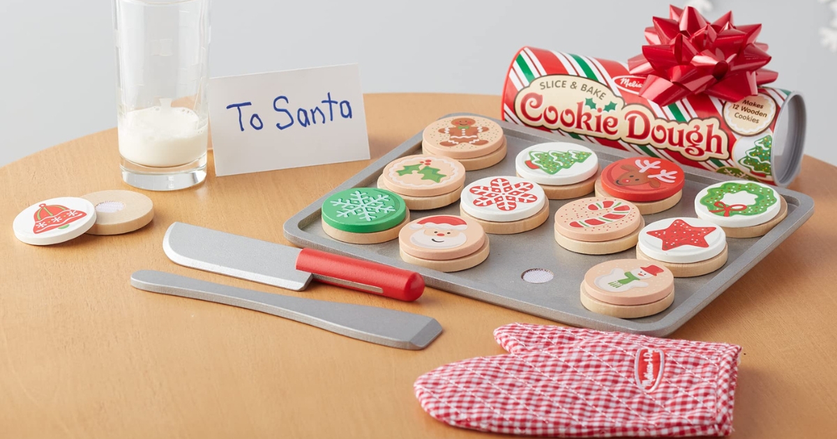 Melissa Doug Slice and Bake Wooden Christmas Cookie Play Food Set