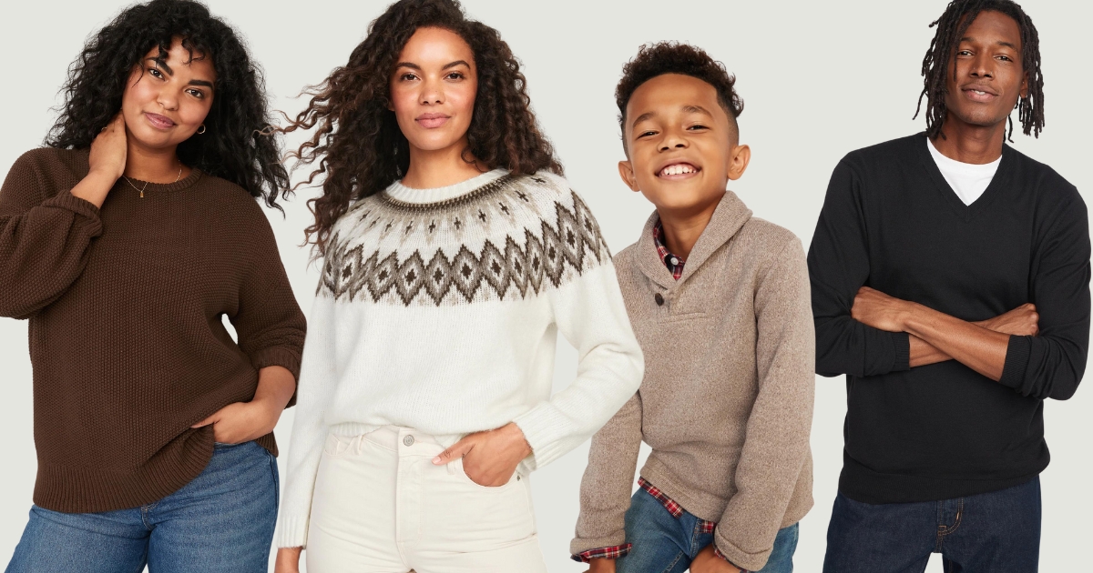 Old Navy Today Only 50 Off Sweaters for the Family The Freebie Guy