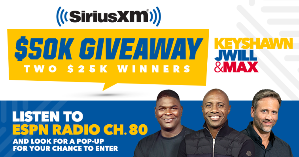 ESPN 50k Giveaway SiriusXM Sweepstakes The Freebie Guy®