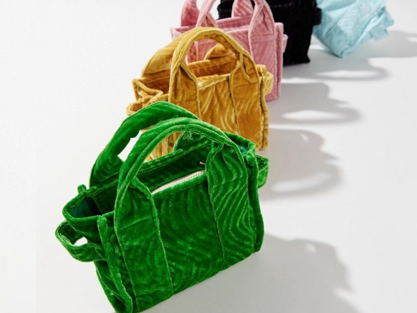 Wavy Velvet Mini Tote Bag