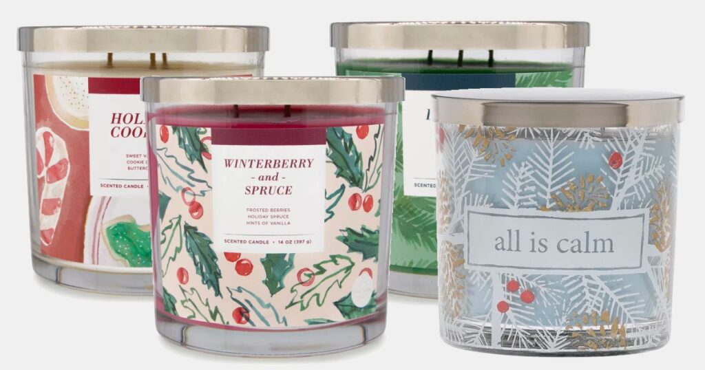 Kohl's 3Wick Christmas Candles Only 7.19 (Reg. 20) The Freebie