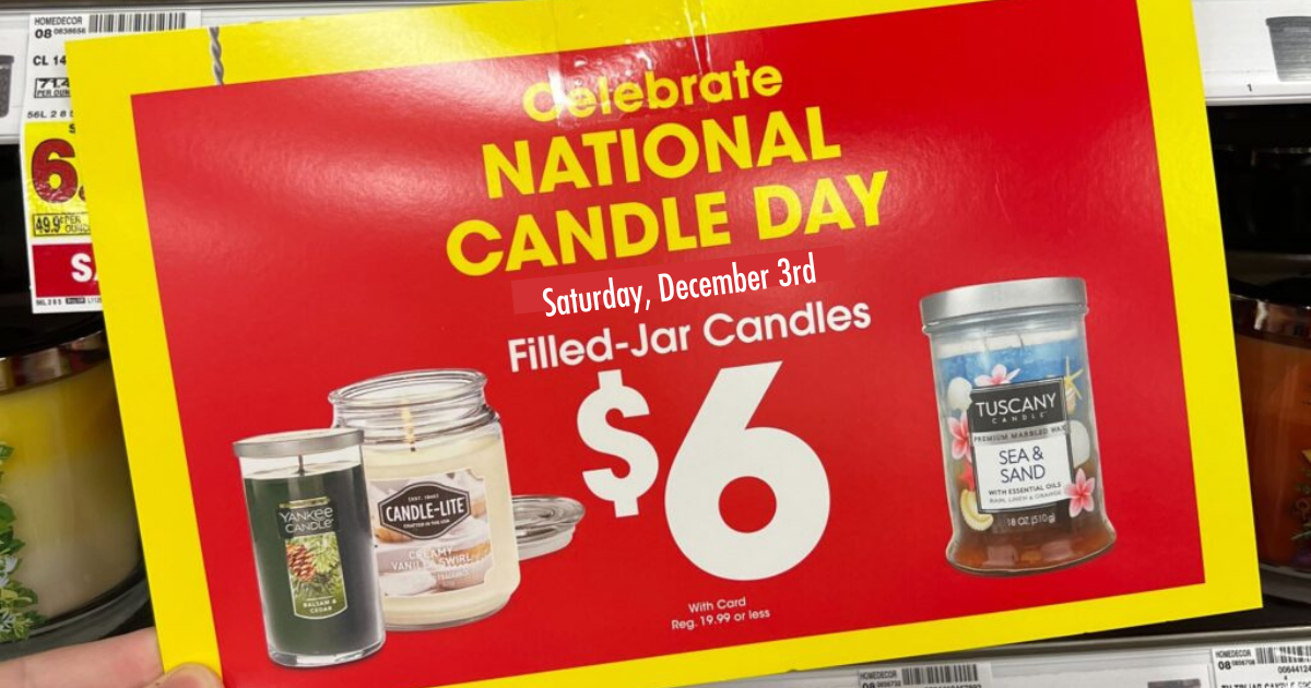 Kroger Candle Day Sale LIVE Now Large Jar Candles Only 6 (Reg. 20