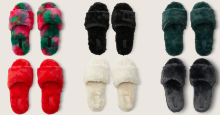 vs slippers faux fur