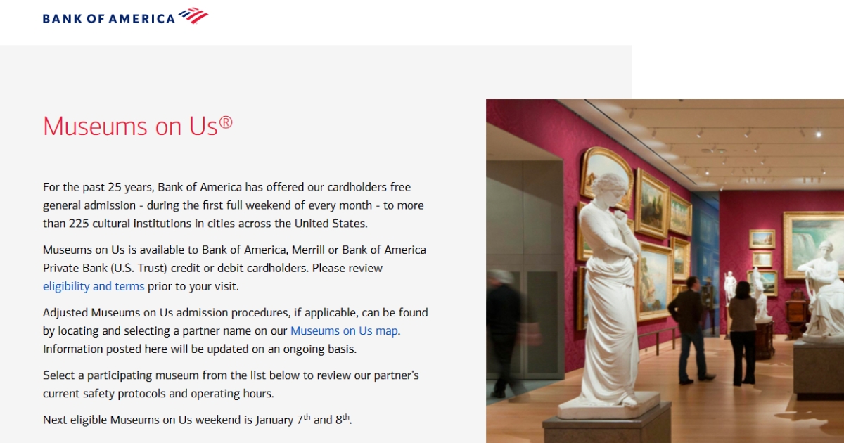 Free Admission to Museums with Bank of America The Freebie Guy®