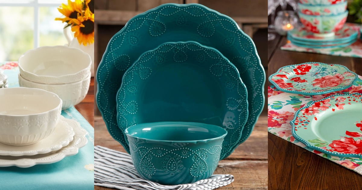 Walmart - The Pioneer Woman 12-Piece Dinnerware Sets from $29.98 (Reg ...