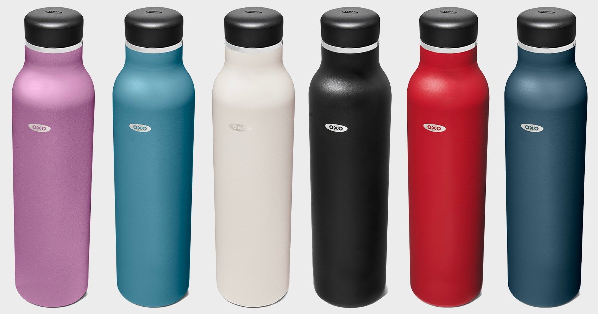 OXO - Strive Insulated Water Bottle - 24 oz - Red - Dishwasher Safe