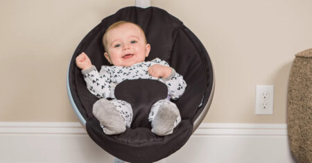 Baby in Mamaroo Swing