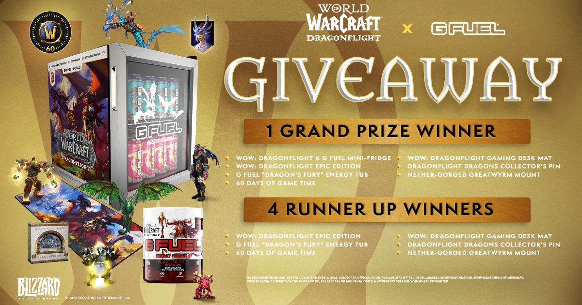 GFuel X World of Warcraft Dragonflight Giveaway