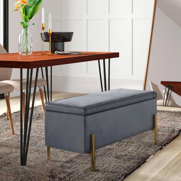 Schmucker Upholstered Flip Top Storage Bench