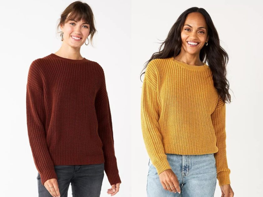 Sonoma Goods For Life Petite Drop Shoulder Pullover Sweater