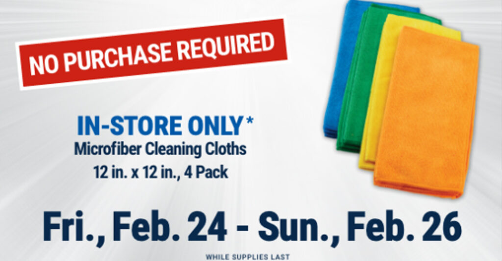 Free Microfiber Cloths at Harbor Freight The Freebie Guy®