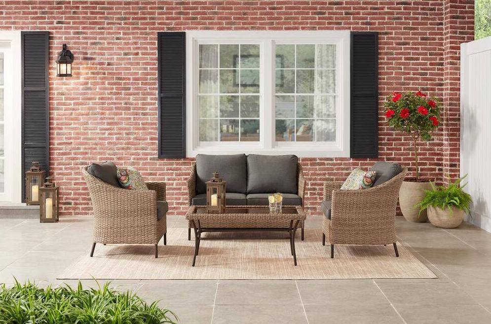 Kendall Cove 4-Piece Steel Patio Conversation Outdoor Seating Set