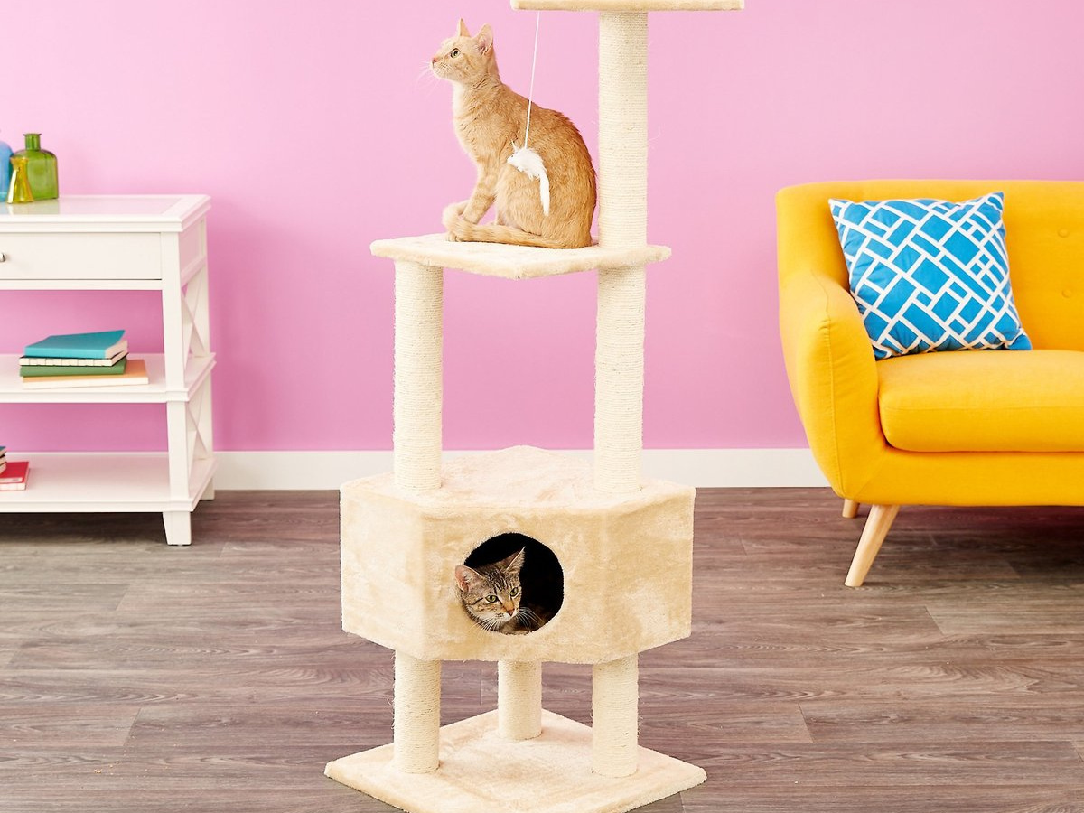 Chewy Faux Fur 51" Cat Tree & Condo Only 29 Delivered The Freebie