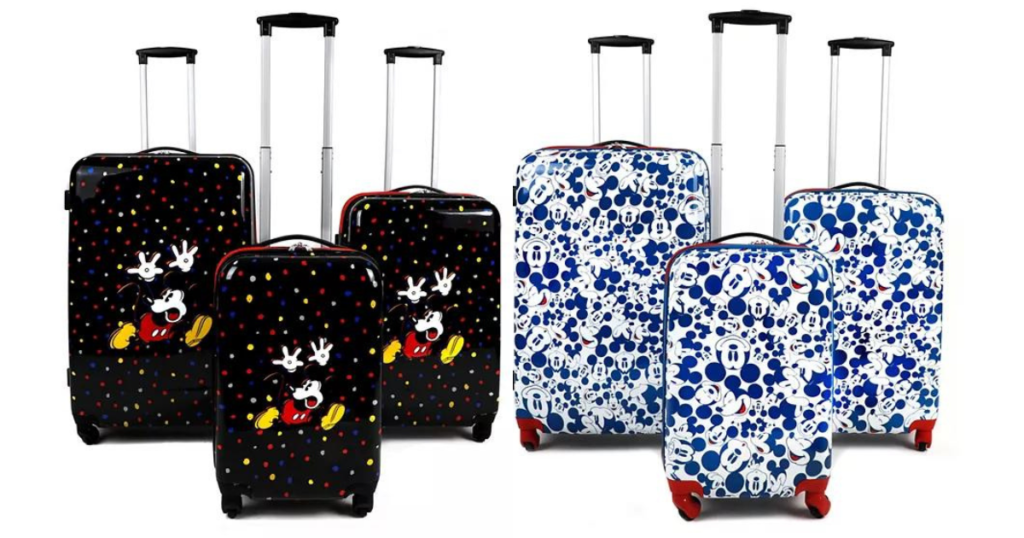 Disneys Mickey Mouse 3 Piece Hardside Spinner Luggage Set Now 153 60