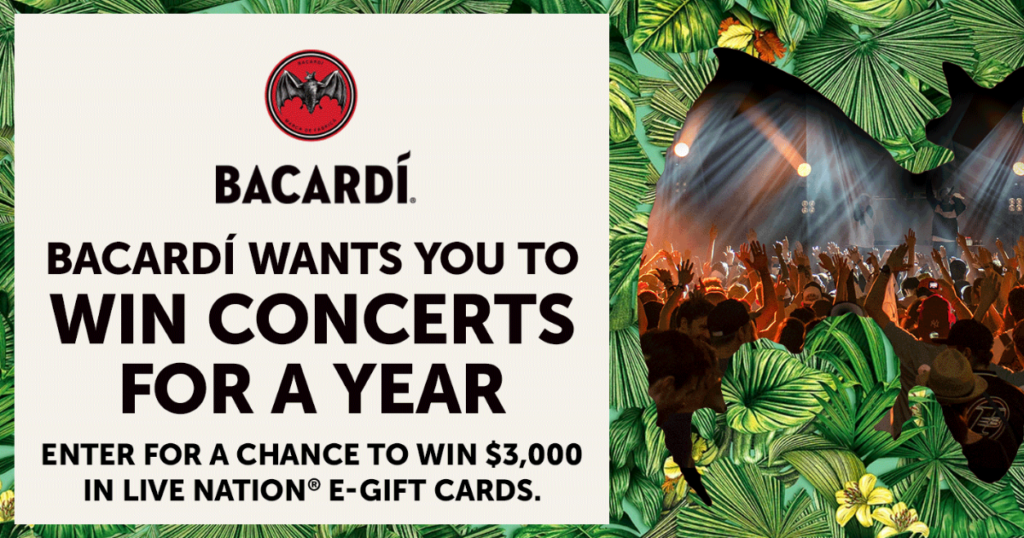 Bacardi Concerts for a Year Sweepstakes